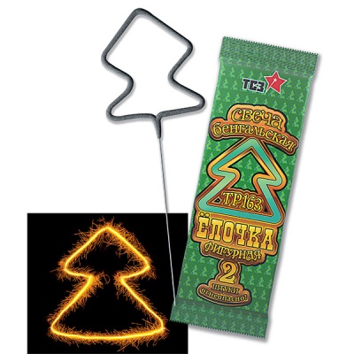 Елочка Бенгальские огни фигурные купить в Велиже | velizh.salutsklad.ru