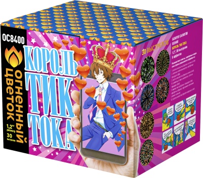 Король Тик-Тока Батарея салютов купить в Велиже | velizh.salutsklad.ru